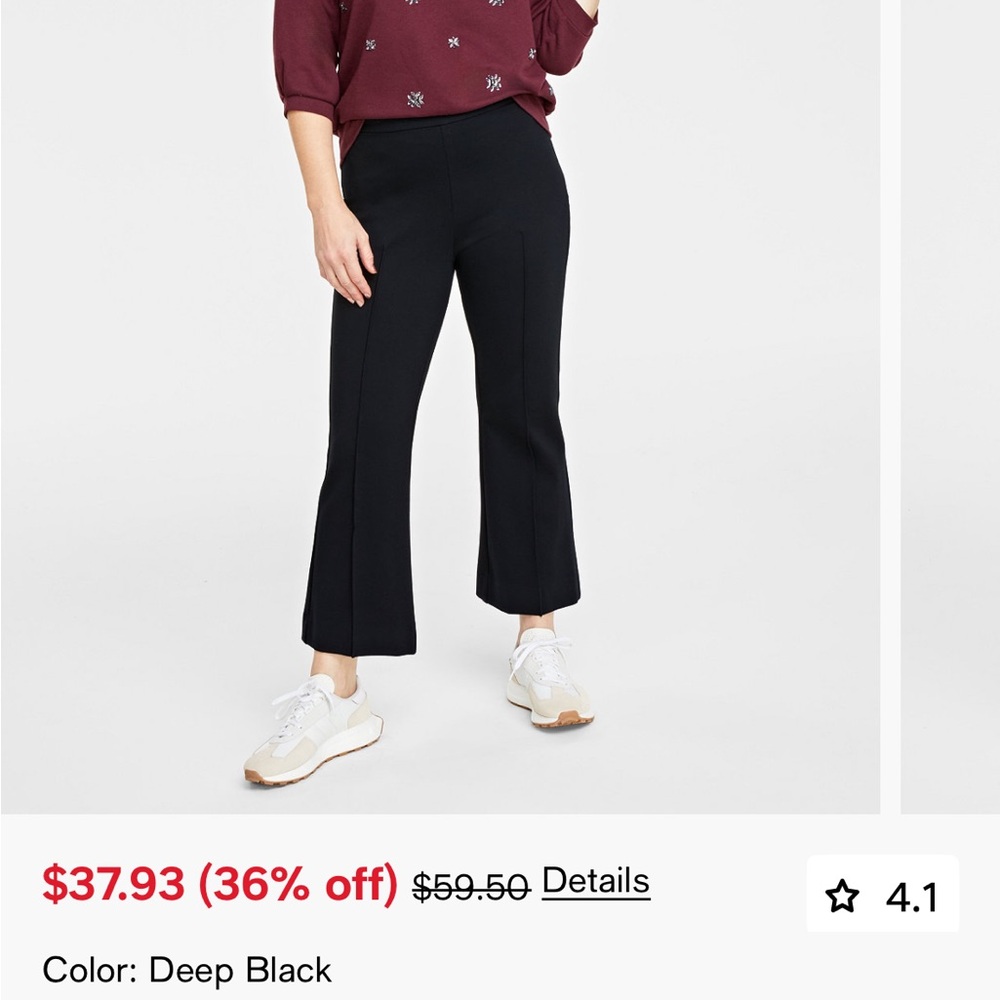 Elegant Deep Black Cropped Pants